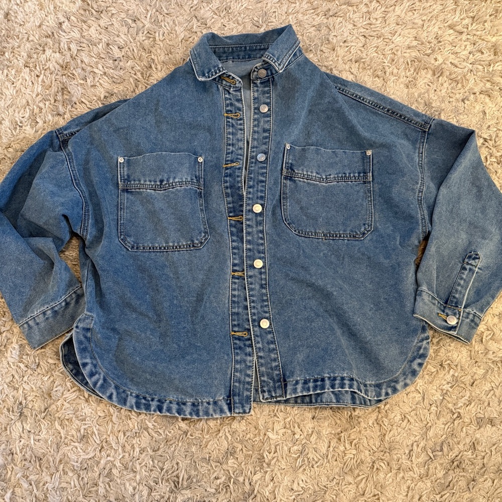 Blue Denim Button-Up Shirt